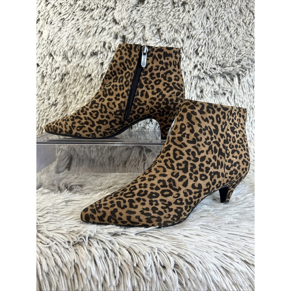 Sam Edleman Circus Leopard Print Ankle Boots Kitten Heel Kirby Sexy Point‎ Toe 7
